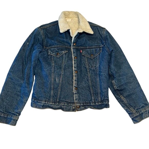 Levis Other - Levi's Vintage Blue Denim Sherpa Lined Trucker Jacket Men's Size 42
